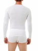 Breathable cotton spandex long sleeve crew neck undershirt for men - Underworks compression top for athletic recovery, back support & slimming