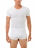 Underworks Men's Cotton Spandex Crew Neck T-Shirt in white, displayed as a versatile base layer for casual or professional settings