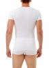 Underworks Men's Cotton Spandex Short-Sleeve T-Shirt in white, ideal for sports and workouts with breathable, stretchy fabric for muscle recovery