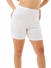Underworks plus size white cotton leg pants 3-pack, seamless sides and double-panel design.