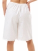 Underworks Women Woven Cotton Pettipants with a 9-inch inseam worn under a skirt, providing modesty and anti-chafing protection. Crafted from breathable cotton with a latex-free elastic waist, perfect for hot weather