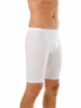 Close-up of thigh area showing snug microfiber compression and stretch