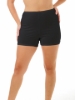 Women's black cotton trunk shorts featuring 5-inch inseam for anti-chafing by Underworks.