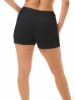 Durable black anti-chafing boy shorts for women, 100% combed cotton with double panels.