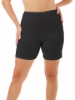 Women's black cotton trunk shorts featuring 8-inch inseam for anti-chafing by Underworks.