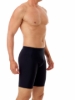 Snug thigh fit of microfiber compression shorts
