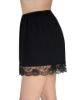 Underworks Women Cotton Black Slip Bloomers With Lace