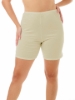 Women's beige cotton trunk shorts with 8-inch inseam anti-chafing protection from Underworks.
