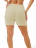 Soft beige anti-chafing women's boy shorts in 100% cotton, designed to stay in place.