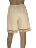 Underworks Women Cotton Laced Beige Split Skirt