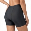 Right side view of women's Underworks vulvar varicosity support brief featuring targeted groin compression and boyleg design for comfort and swelling reduction, black variant