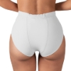 Back view of white Vulvar Varicosity Support Brief highlighting compression design for postpartum recovery, prolapse, and lymphedema relief